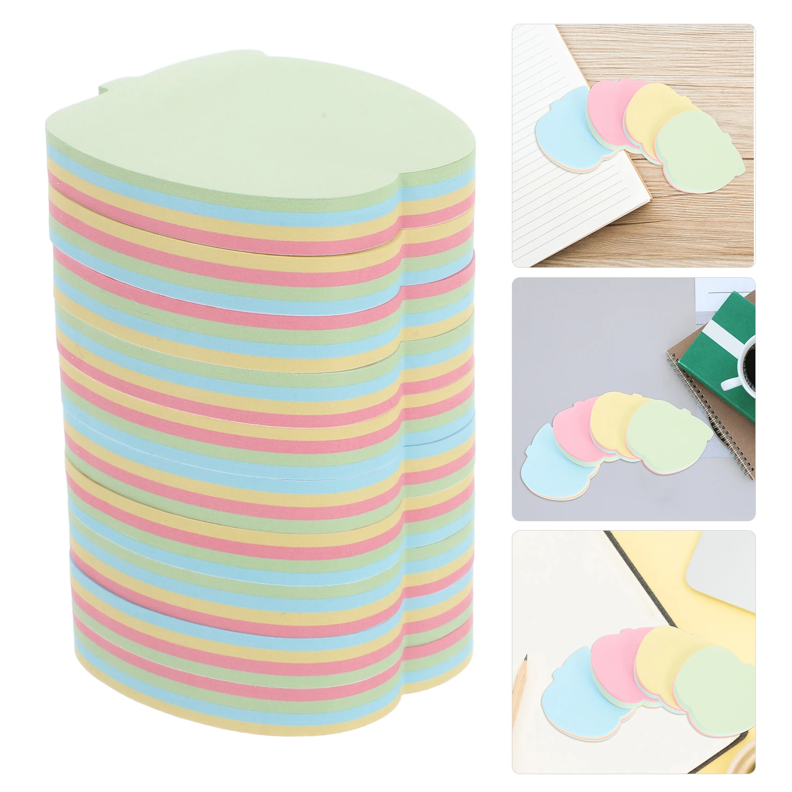 

10 Packs Portable Color Sticky Office Apple Decor Note Paper Stickers Shape Notepads