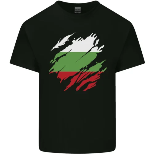 Gescheurde Bulgaria Vlag Bulgaarse Dag Voetbal Heren Katoenen T-Shirt T-Top