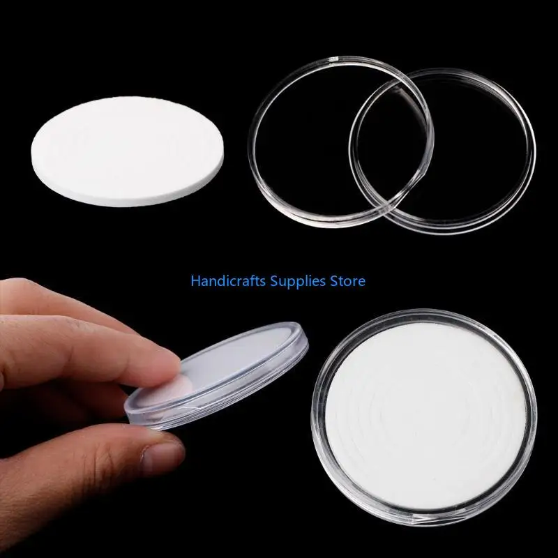 R1WA Round Coin Storage Box 46mm Transparent Collection