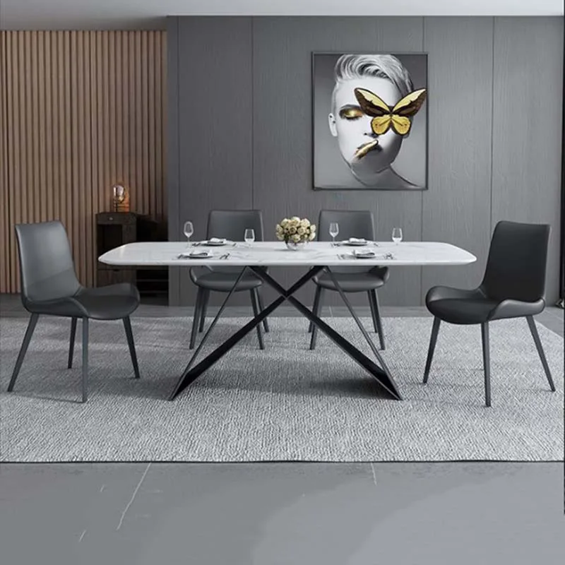 Modern Dining Table Chairs Legs Metal Italian Nordic Rectangular Dining Table Restaurant Design Tavoli Da Pranzo Home Furniture