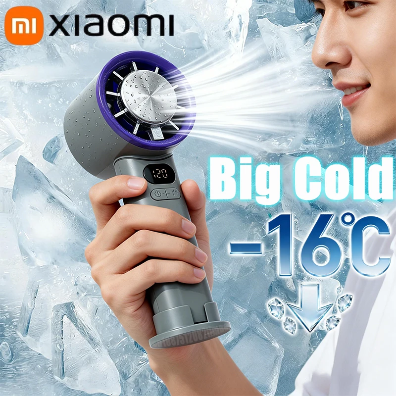 Ventilateur portable Xiaomi Mini, 120 vitesses, sans pales, rechargeable, refroidissement instantané avec mode glace, pour hommes et femmes, nouveauté