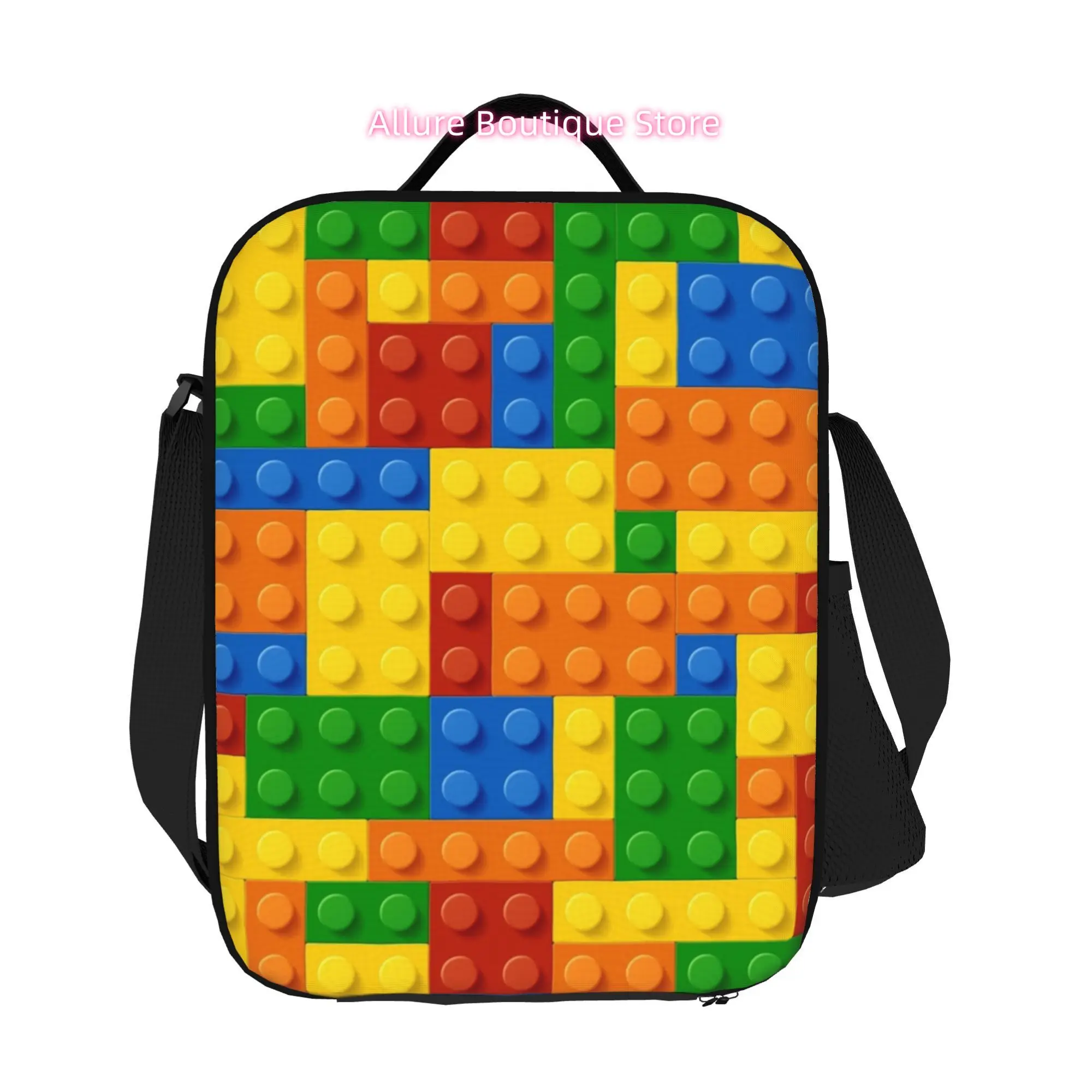 Building Blocks Construction Brick Tote Bag for Office Work Travel Daily Commute Business Trip Casual Carry Use Non Food Contact