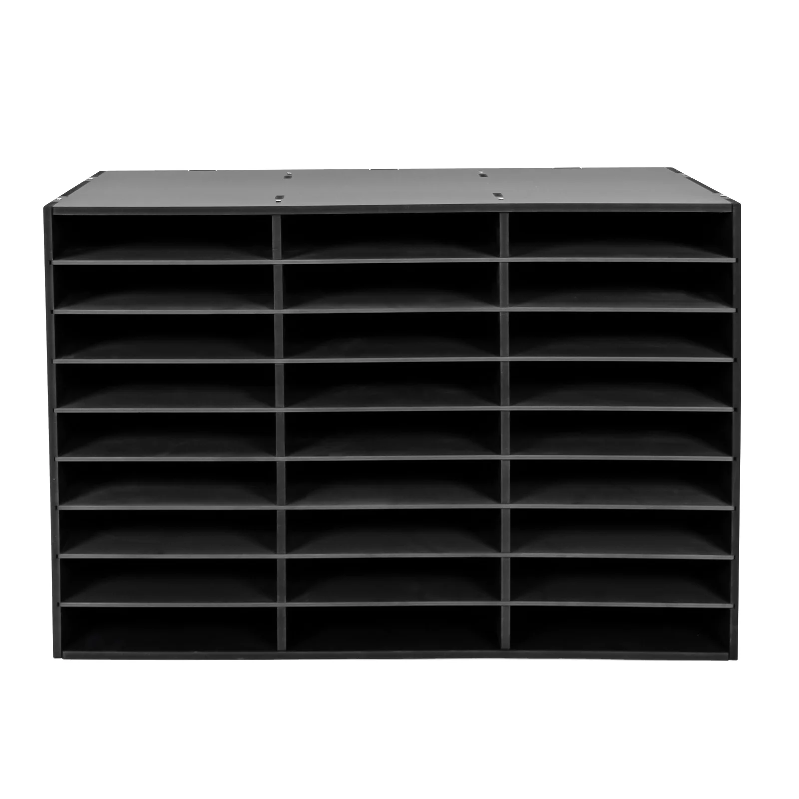 Literature Organizer Desktop File Sorter Mail Center Paper Storage Cabinet Home & Office Mailbox School Classroom Keepers Black