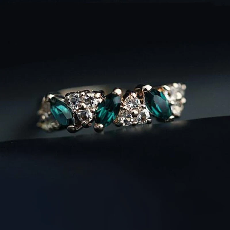 Hot Sales Fashion Vintage Created Gemstone Crystal Ring For Women Jewelry