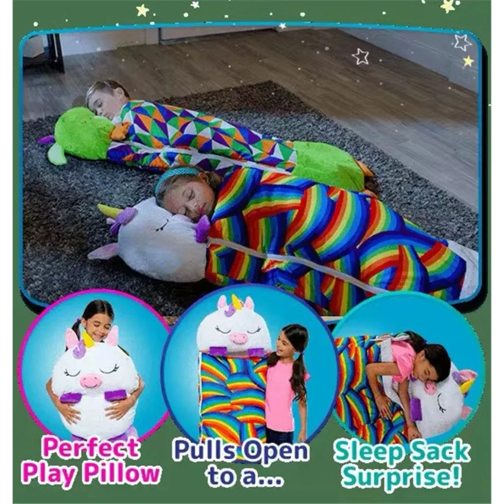 

Мультяшный плюшевый детский спальный мешок, спальный мешок с кукольной подушкой, дизайн животного для мальчиков и девочек, подарок на день рождения для ребенка