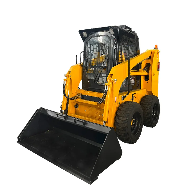Small Skid Steer 4 In 1 Combination Bucket With Forks Diesel Powered Compact Loader For Farm Estate Maintenance Work