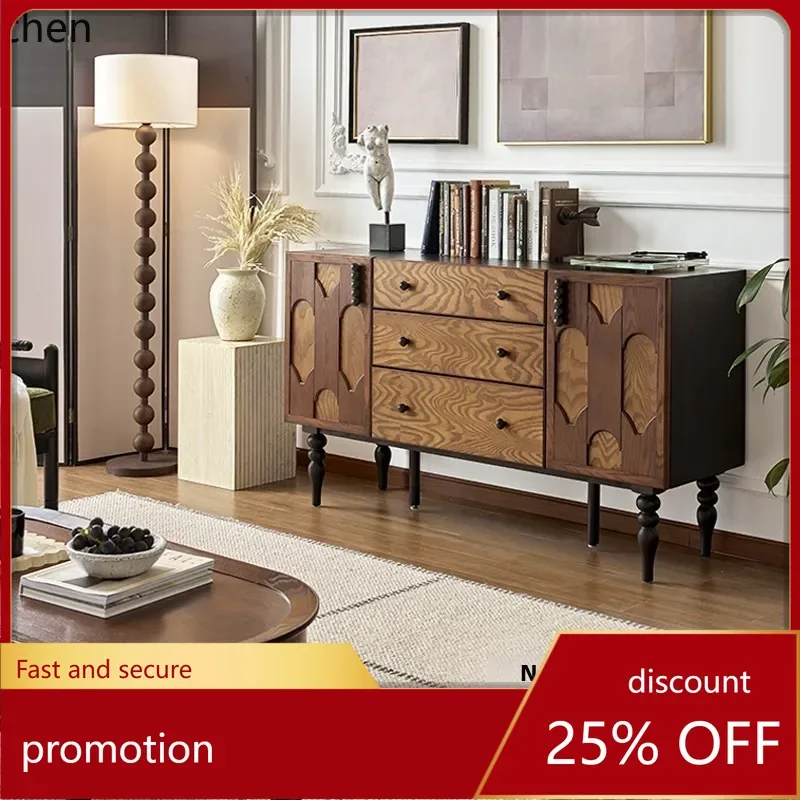 

HXL solid wood dining side cabinet integrated living room locker against the wall entrance cabinet