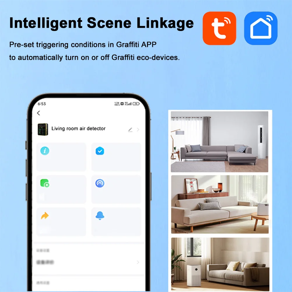 Tuya 15 in 1 Air Quality Detector WIFI Rechargeable Household Tester CO2/CO/TVOC/HCHO/PM2.5/PM1.0/PM10/Temp/Humi APP Control