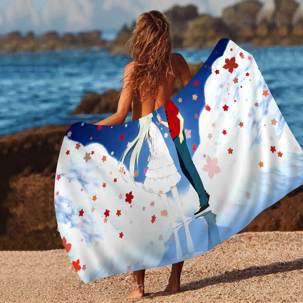 Anohana The Flower We Saw That Day Microfiber Printed Beach Towel Mountain Climbing Yoga Beach Swimming Running Absorbent Towel