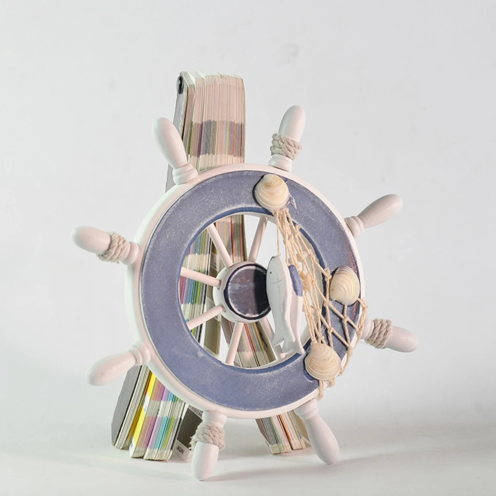 

Wooden Rudder Decoration Beautiful Ship Wheel Ornament Mediterranean Style House Bar Coffee Shop Adornment Marine Theme