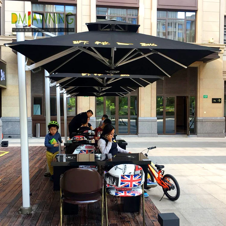 Heavy Duty Hydraulic Cantilever Umbrella Manual Outdoor Patio Sunshade with Aluminum Frame Garden Parasol