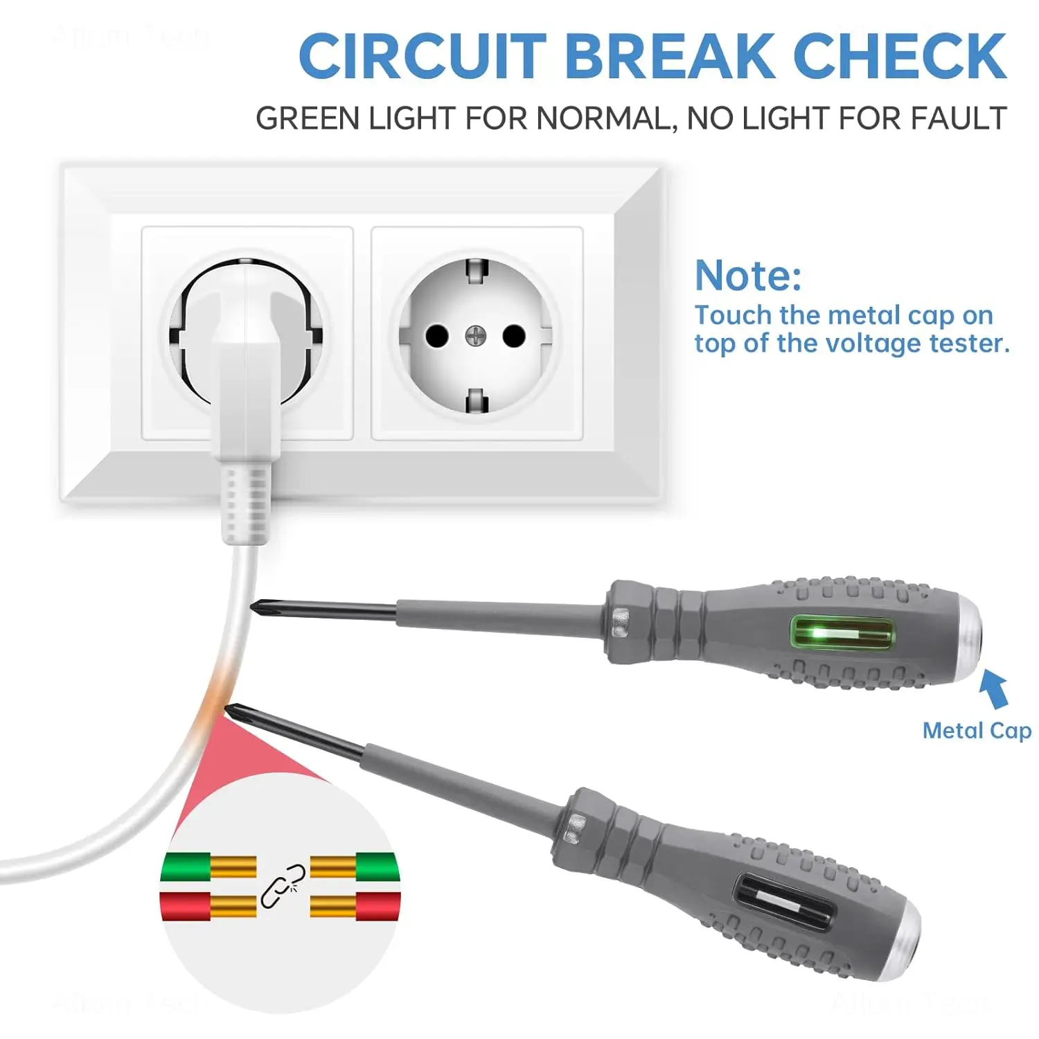 

2 шт. отвертка детектор электричества высокий крутящий момент сильная магнитная ручка для проверки напряжения отвертка для обнаружения электричества
