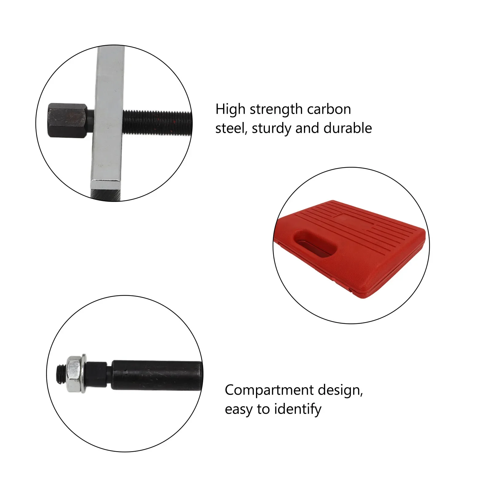 

Heavy Duty Heat Treated Anodized Carbon Steel Steering Wheel Puller - Inner Hole Removal Extractor Tool for Universal Automotive