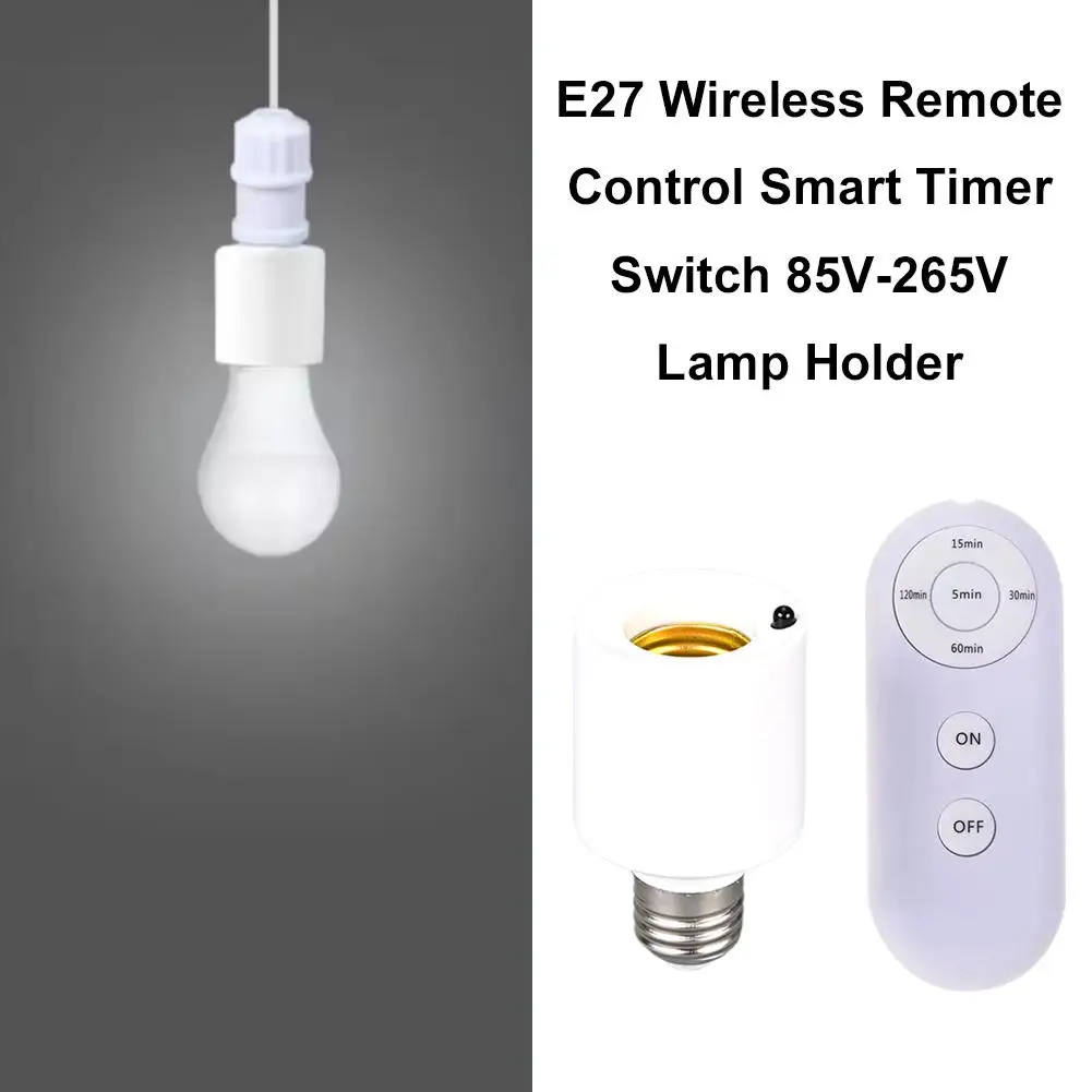 LED Smart Wireless Remote Control Lamp Holder E27 Screw-in Control Switch Bulb Lamp Socket Wireless Light Turn-off Controller