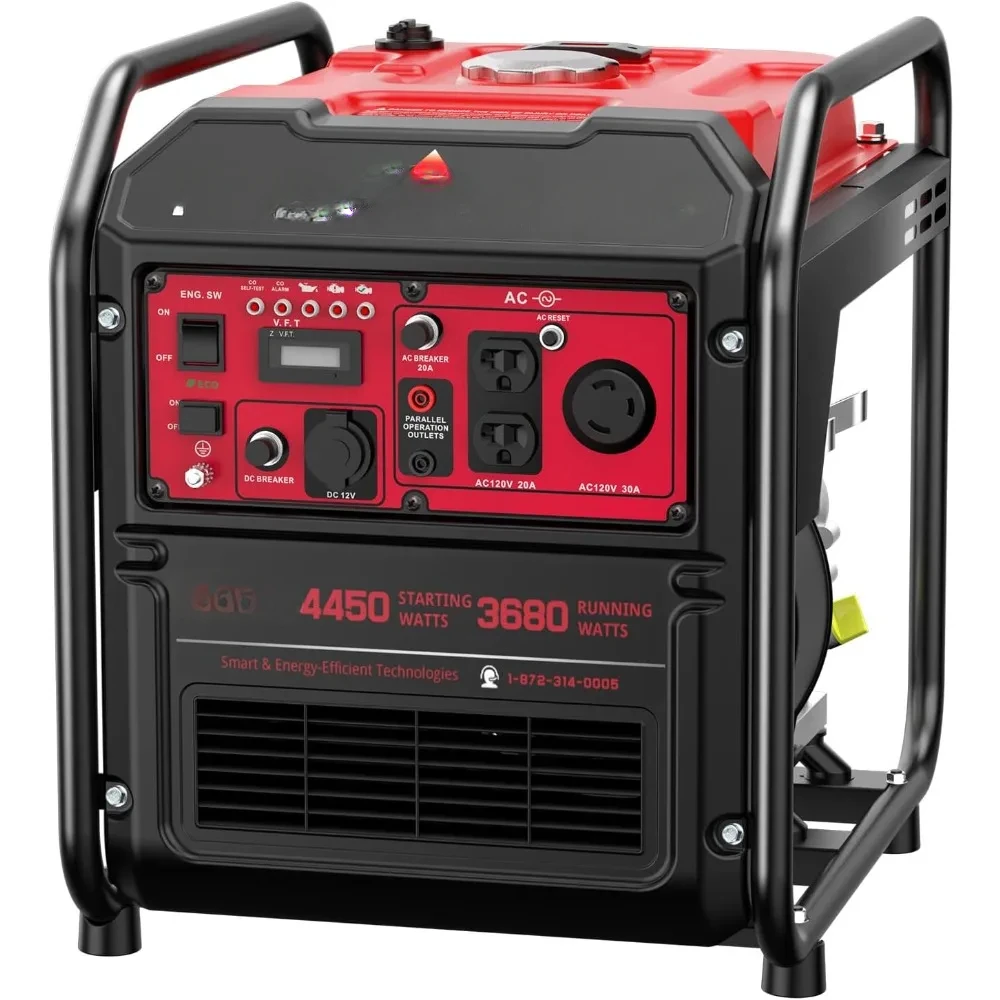 Gas Powered Portable Generator with Inverter Technology, CO Sensor, RV Ready 30A Outlet, Lightweight & Quiet Generators