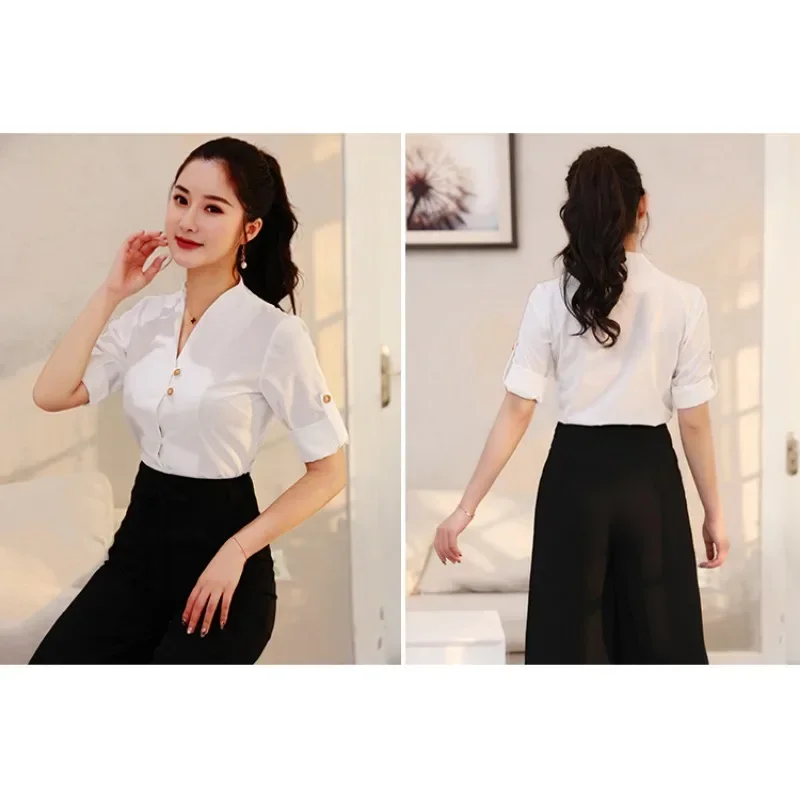 Women Pants Fashion Casual New Loose Wide Leg Pants Solid Color High Waist Suit Pants Hotel Work Clothes Foot Bath Work Clothes