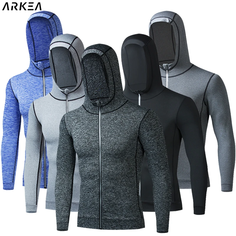 Compression shirt Tights Mens Long Sleeve hoodies Sports Fitness Quick Dry Training gym shirt men camiseta compresión hombre