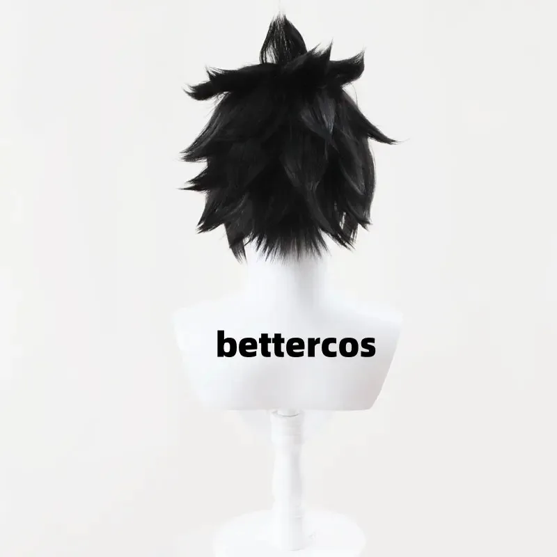 ساسوكي اوتشيها شعر مستعار تأثيري جودة عالية قصيرة سوداء مقاومة للحرارة الاصطناعية الشعر أنيمي تأثيري الباروكات + غطاء شعر مستعار