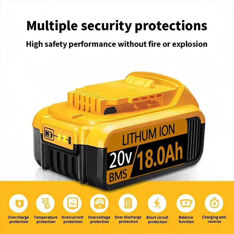 💯 مناسبة ل 18000 مللي أمبير 20 فولت Dewei بطارية أداة كهربائية DCB206 20 فولت 18.0Ah بطارية DCB206 20 فولت بطارية DCB205 DCB204-2 🔋 #4