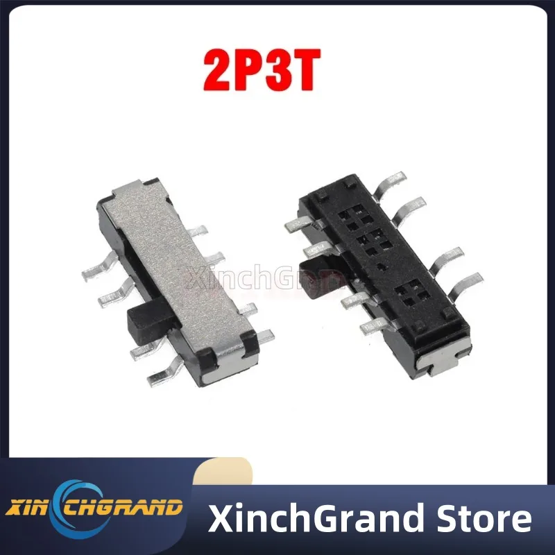 15 buah sakelar geser samping SMD MINI 2 P3T 8 pin 3 posisi sakelar pegangan tinggi 2mm