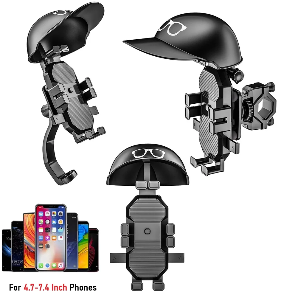

Cute Motorcycle Riding Mobile Phone Holder With Helmet Umbrella Eight Claw Fixed Bracket for 4.7-7.4 inch Smartphone Shockproof