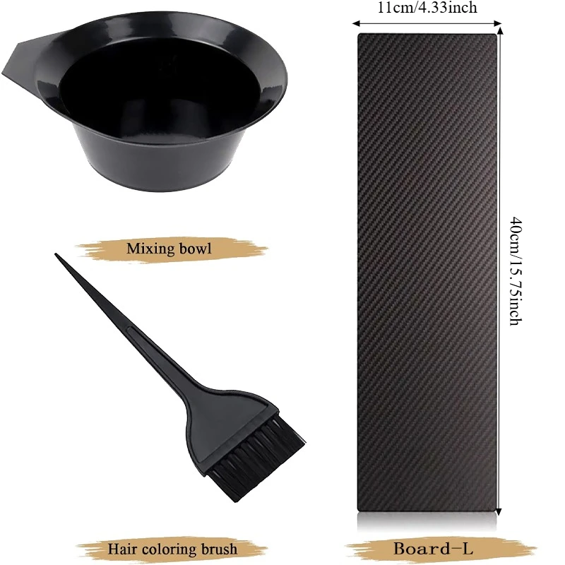 Professional Hair Dye 3Pcs Set with Mixing Bowl