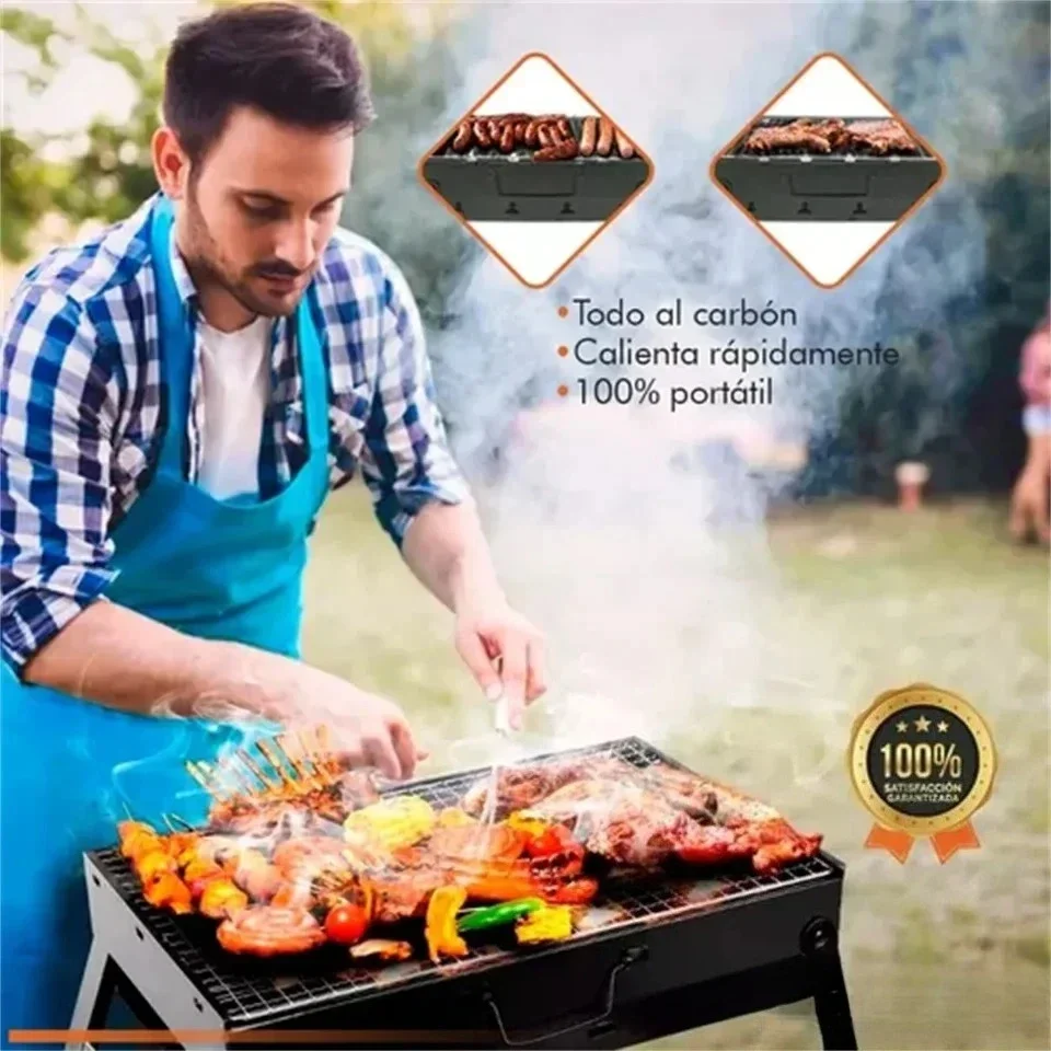 

Portable BBQ Charcoal Grill Stainless Steel Small Mini BBQ Tool Kit Outdoor Cooking Camping Picnic Beach Portable BBQ