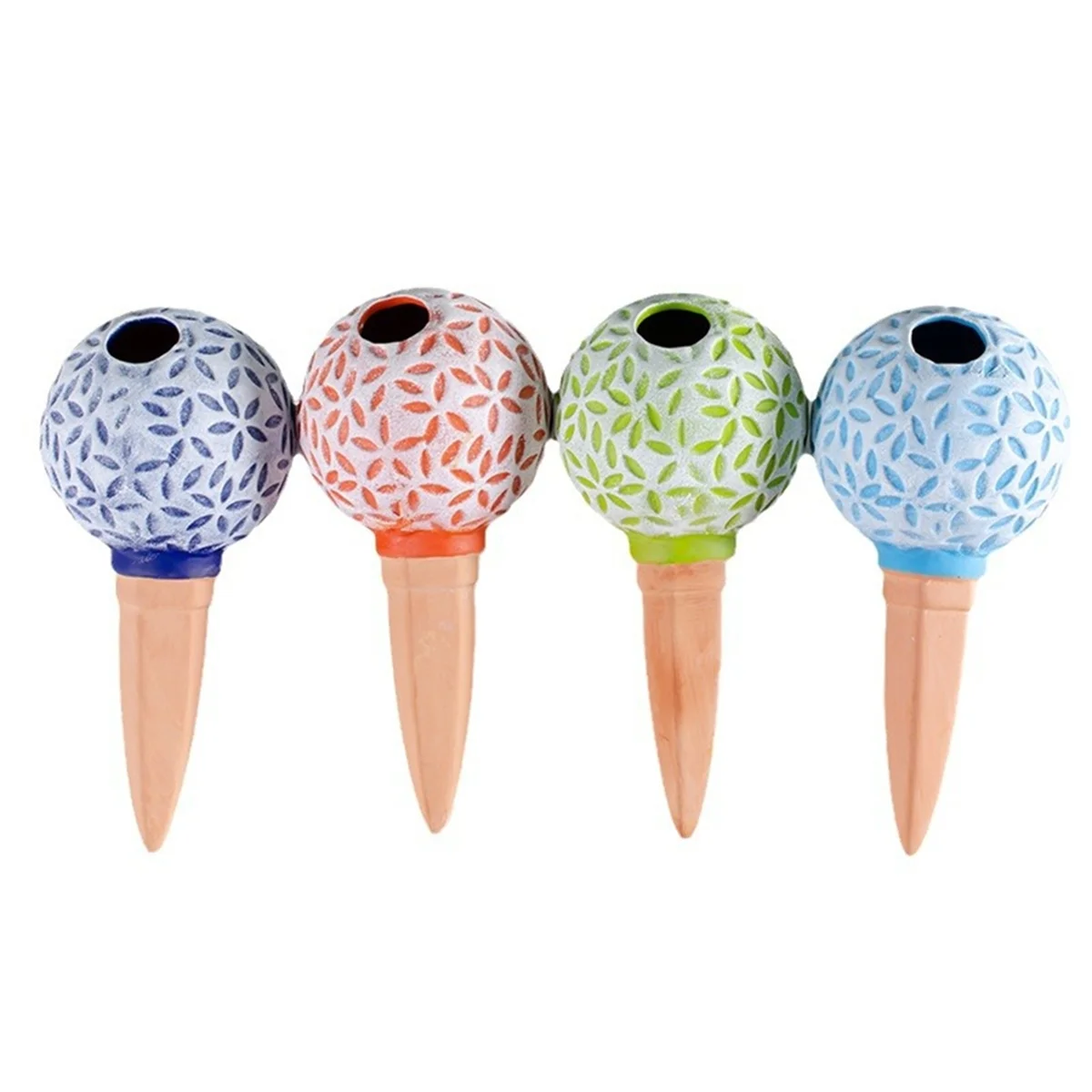 4Pcs Ceramic Self-Watering Spikes Baseball Shape Automatic Drip Irrigation System Water Dripper Device for Plants