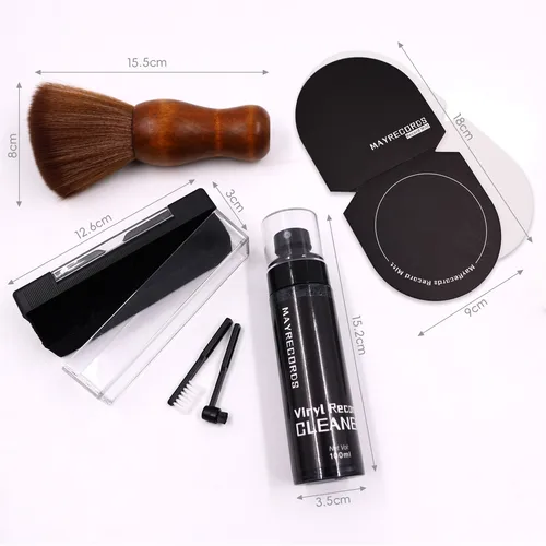 Imagen 2 del producto Kit de limpieza de discos antiestático, eliminador de polvo, CD/LP, fonógrafo de vinilo, tocadiscos, accesorios de limpieza de registros