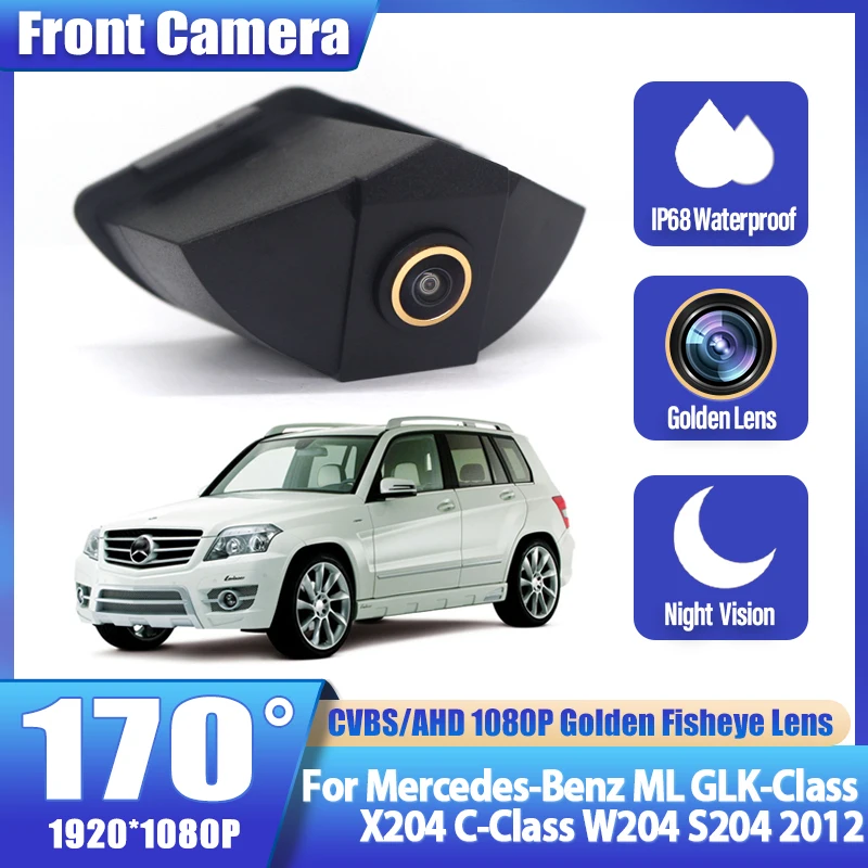 170 °   Accesorios de coche Full HD CCD Logo de coche marca vista frontal cámara lateral para mercedes-benz ML Clase GLK X204 Clase C W204 S204 2012