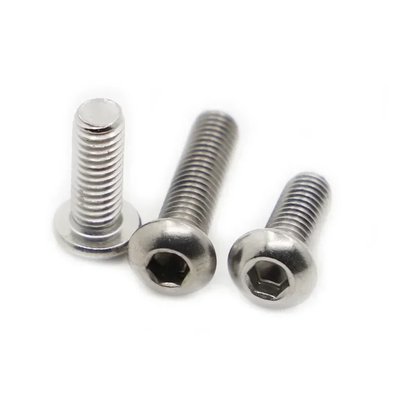 10/50pcs M1.6 M2 M2.5 M3 M4 M5 M6 M8 304 A2-70 Stainless Steel ISO7380 Hexagon Hex Socket Head Button Allen Bolt Screw