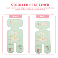 Ice Silk Stroller Seat Liner Cooling Pad Baby Car Seat Cushion Polyester Fiber Moisture-wicking Breathable Lightweight Foldable