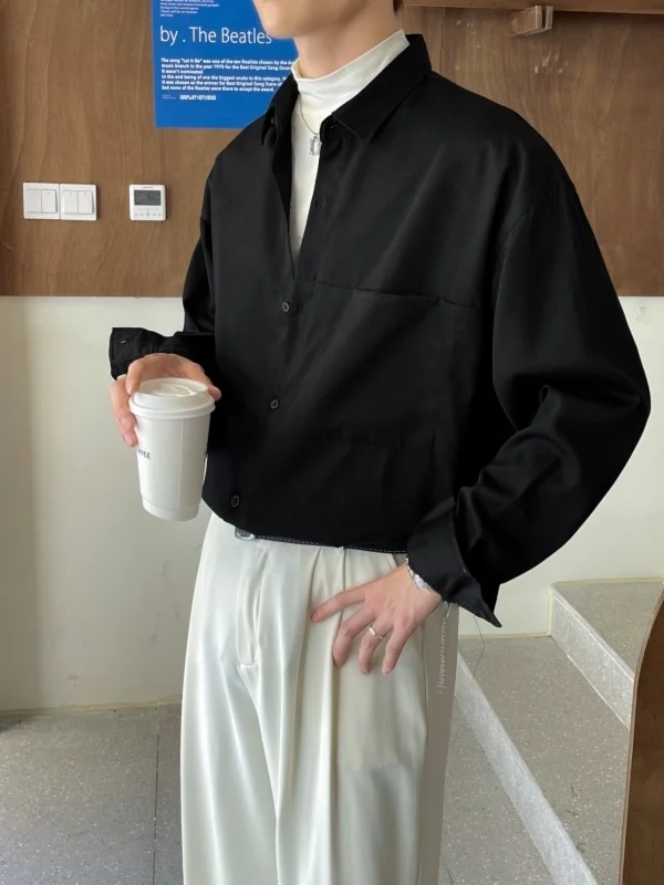 

Новая мужская длинная рубашка-поло в китайском стиле, модная, легкая, для ранней осени, повседневная, свободного кроя, дышащая, из полиэфирного волокна