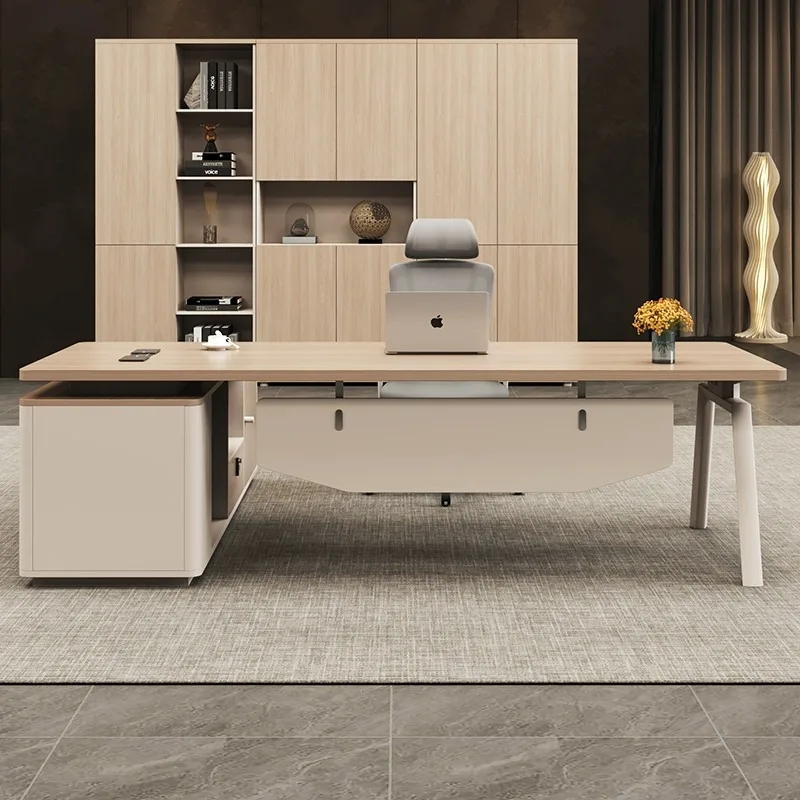 Modern Brown Executive Desk Luxury Strong Cheap Drawers Executive Desk Wood Large Mesa De Escritorio Office Desk Furniture