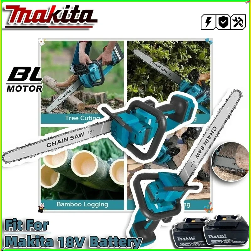 

Аккумуляторная бесщеточная цепная пила Makita 18В 2200Вт, портативная электрическая цепная пила, перезаряжаемый беспроводной инструмент для обрезки сада