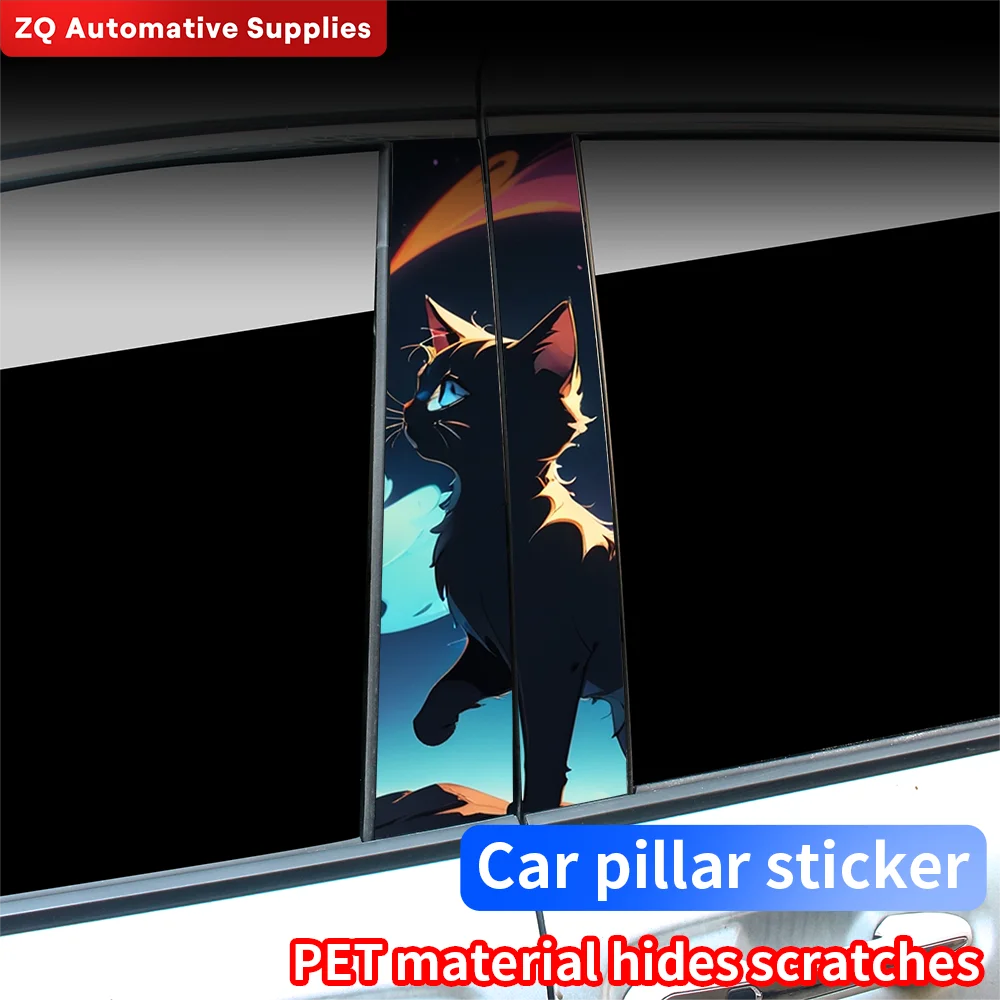 

Funny Graffiti Cat Car Stickers Auto B-pillar Waterproof Sunscreen Vinyl Decals Cover Scratch Animal Decoration Accessories