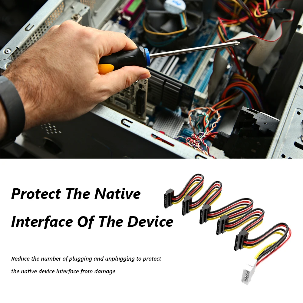 SATA 1 a 5 SATA Disco Rígido 3.5/2.5 polegadas Fonte de Alimentação Divisor Adaptador Cabo Divisor de Energia DIY Sever para PC Sever