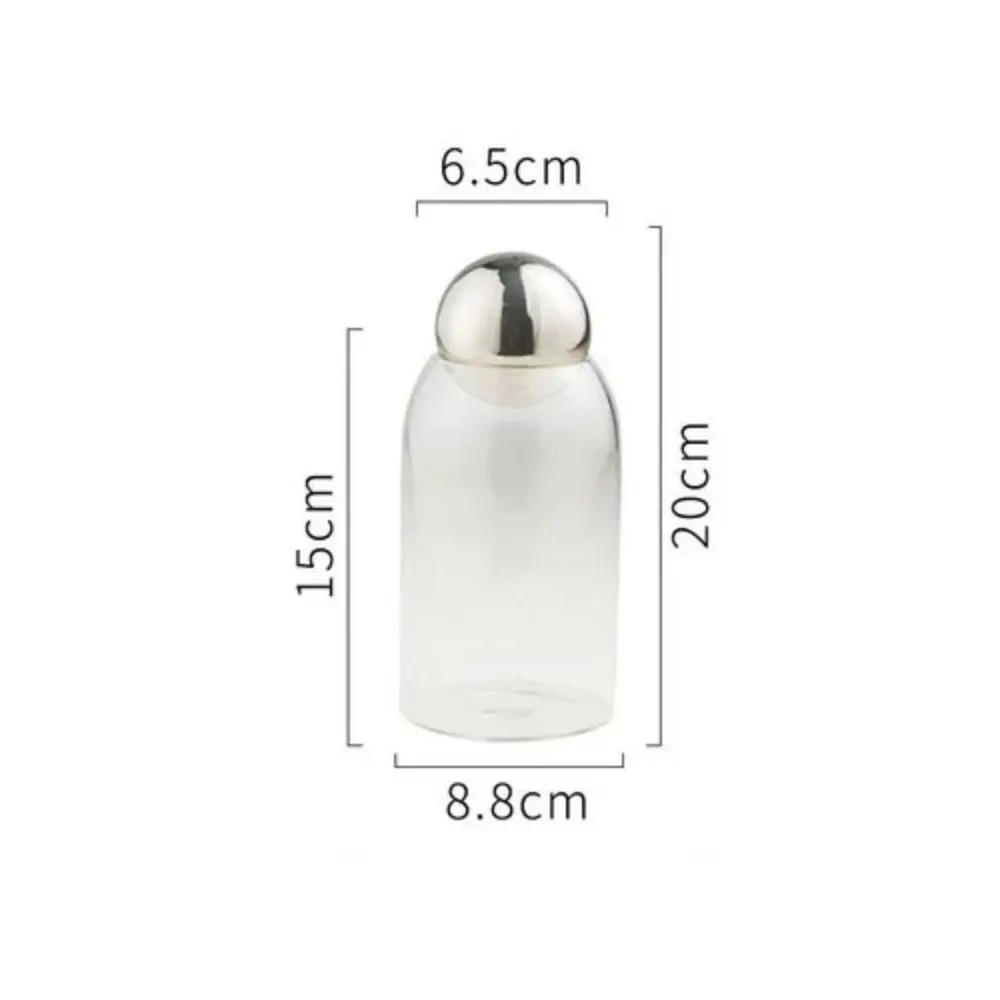 Glass Storage Bottle Tea Coffee Sugar Food Storage Can Sealing Jar Household Storage Organizer with Gold Silver Ball Lid