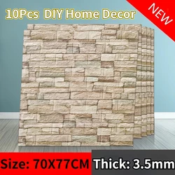 10pcs 3D Wall Stickers Self-Adhesive Imitation Brick Sticker Bedroom Decoration Waterproof Paper Brick Stone Thicken Wallpaper