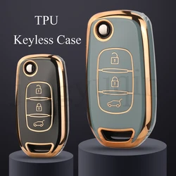 Jingyuqin 3 Buttons Soft TPU Car Folding Key Case For Renault TWingo 3 Duster Captur Logan Laguna Scenic For Dacia Logan 2021