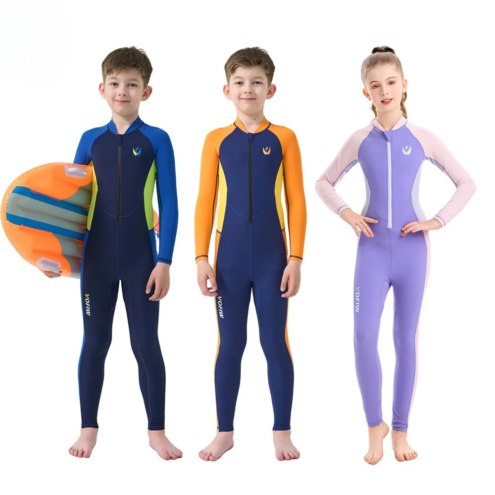 

Children's Summer Swimsuit Outdoor Long-sleeved One-piece Swimwear Sun Protection Quick-drying Boys Girls Swimming Surfing Suit