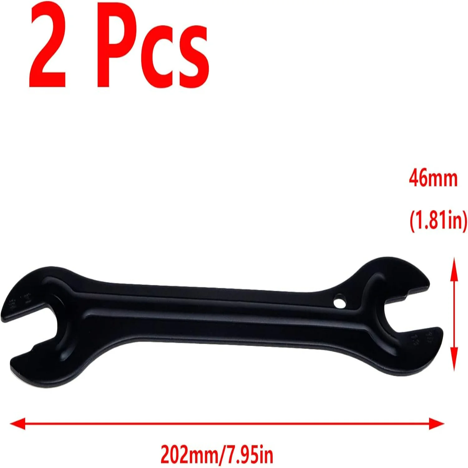 2 Pcs Bike Hub Cone Wrench,Bicycle Pedal Wrench Double Side Cycling Repair Removal Tool,13,14,15,16mm,Black