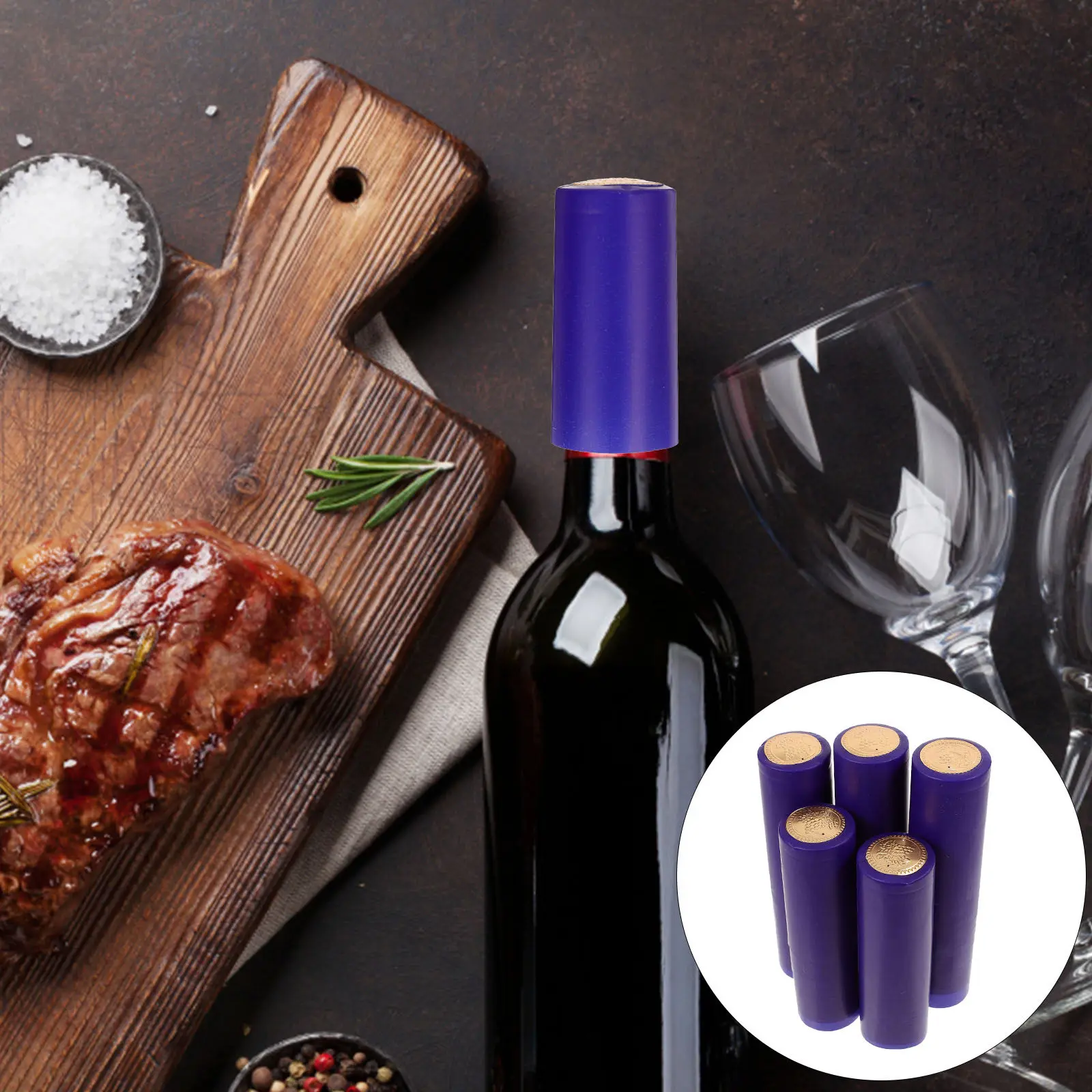 50Pcs Shrink Caps for Wine Bottles Premium Quality Heat Sealable Covers Suitable for Party Favors Cellar Organization Home