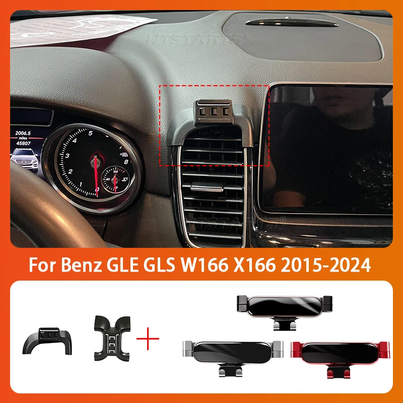 

Car Mobile Phone Holder For Mercedes Benz GLE GLS W166 X166 2015-2024 360 Degree Rotating GPS Special Mount Support Accessories