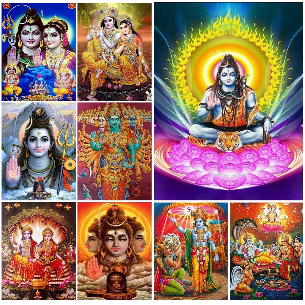 Hinduism Holy Tridevi Goddess of Snow Mountain Wall Pictures For Living Room Nordic Poster Wall Art Canvas Painting Unframed
