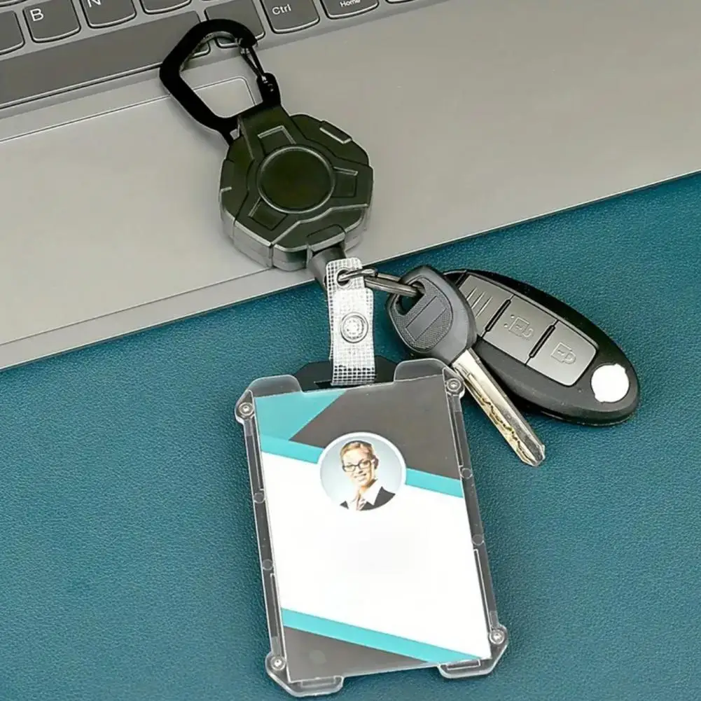 Carrete de insignia retráctil con revestimiento de vinilo, soporte de cubierta de tarjeta, resistente, para tarjetas