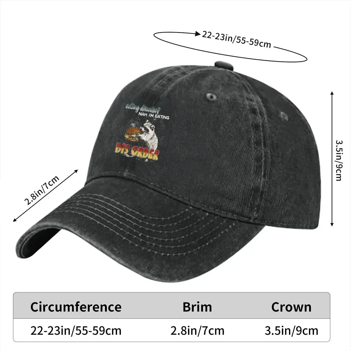 Eating Disorder Baseball Cap Men Hats Women Visor Protection Snapback Raccoon Lover Caps