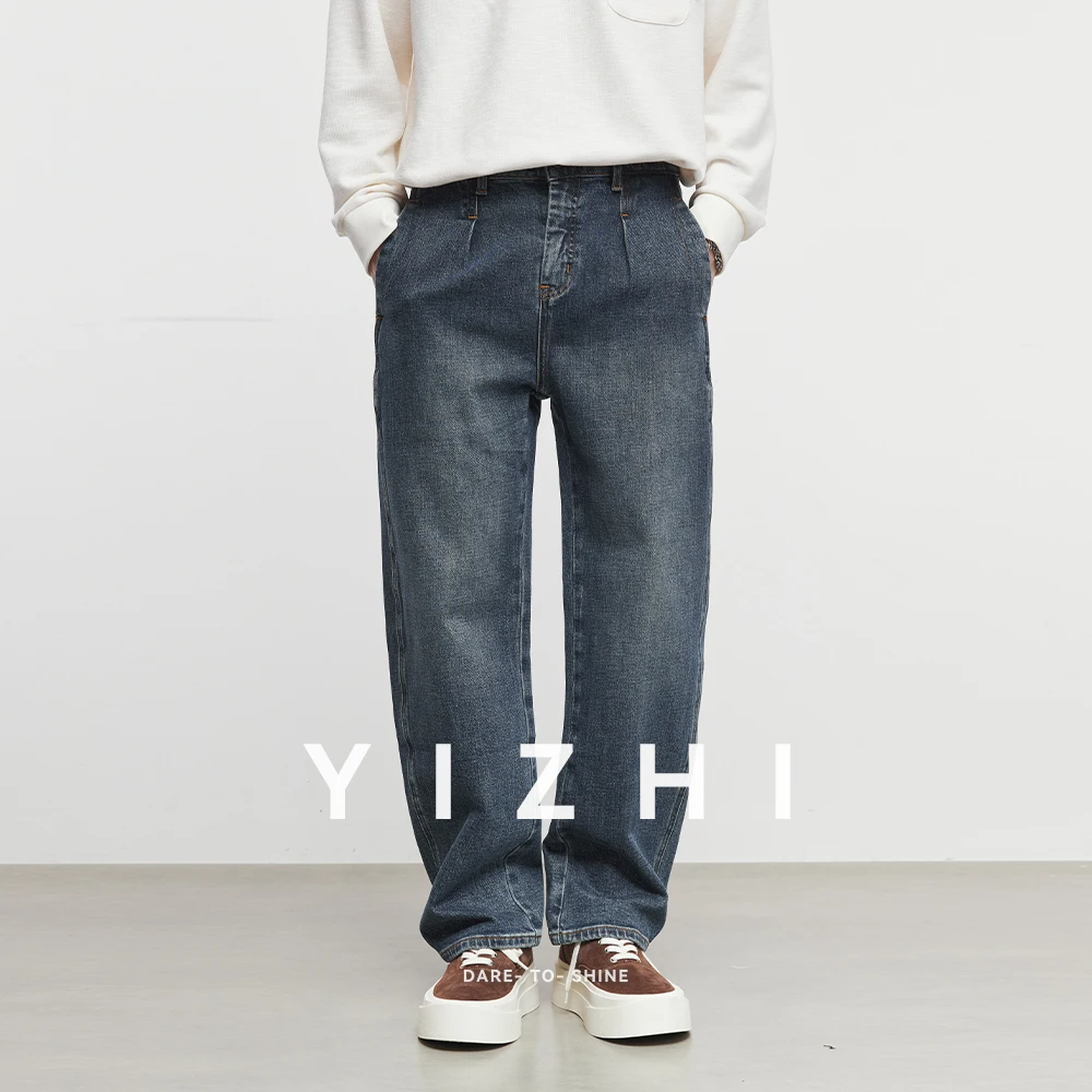 

2025 Autumn and Winter New Men's Retro Washed Loose Straight Jeans Casual Street Comfortable Jeans Fashion Trousers