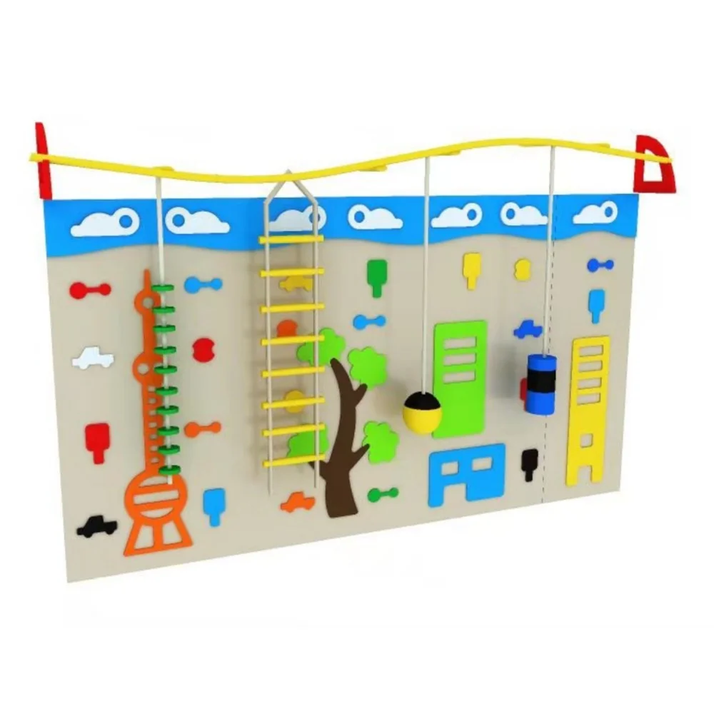 

Factory Supply Indoor Rock Climbing Wall Preschool Play Equipment Plastic Climb Wall for Wholesale Xiaowoniu