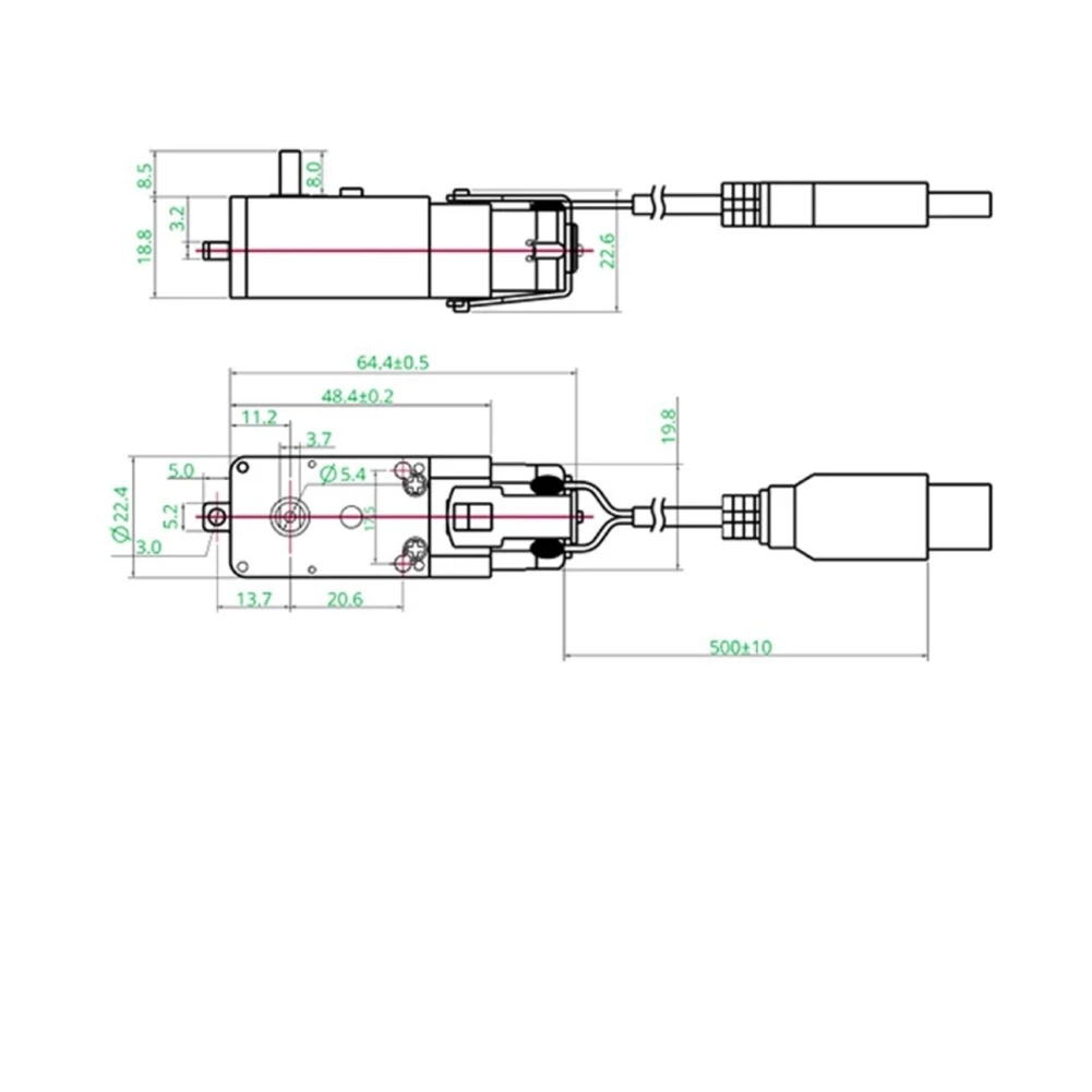 

For Tuozhu 3D Printed Model Standard Parts TT Gear Motor DC5V59RPM Single-Axis (1 Piece)- for LA001 Bambulab